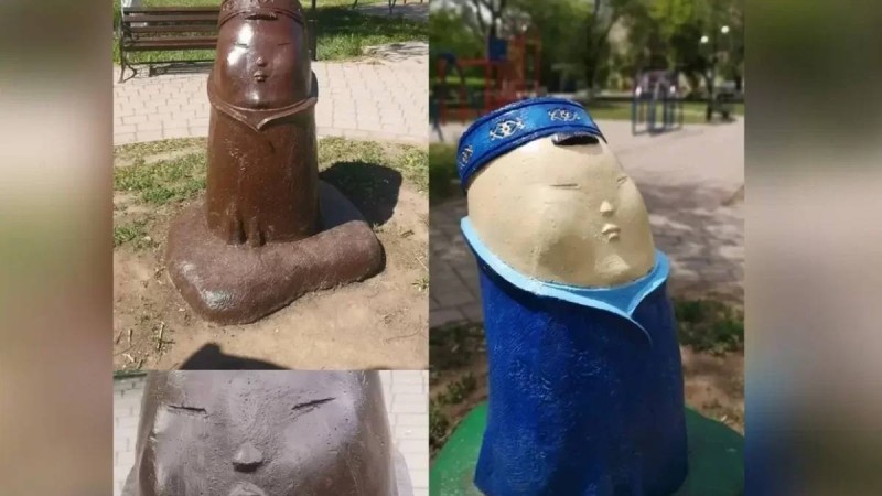 «Атам, әжем және мен»: Қарағандыдағы «біртүрлі» мүсінді көргендер ұяттан өліп кете жаздаған (ФОТО)