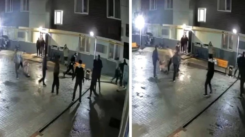 Алматыда тұрғын үй кешенінде бір топ ер адам күзетші мен тұрғынды ұрып кеткен