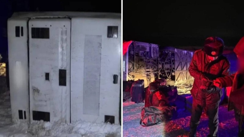 Павлодар облысында 50 жолаушысы бар автобус аударылып кетті