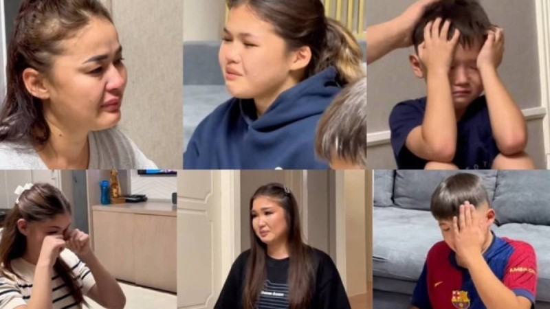 “Әкелеріне өкпелері бар екен” - Қабатовтың балалары ағыл-тегіл жылаған видеолары тарады (ВИДЕО)