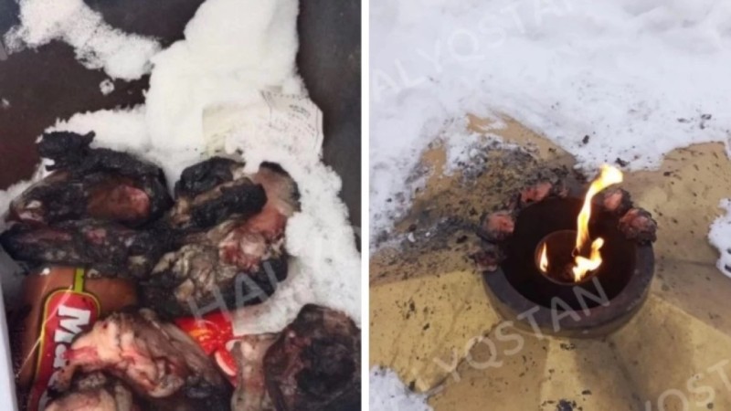 Мәңгілік алауға ет қуырған адам ұсталды