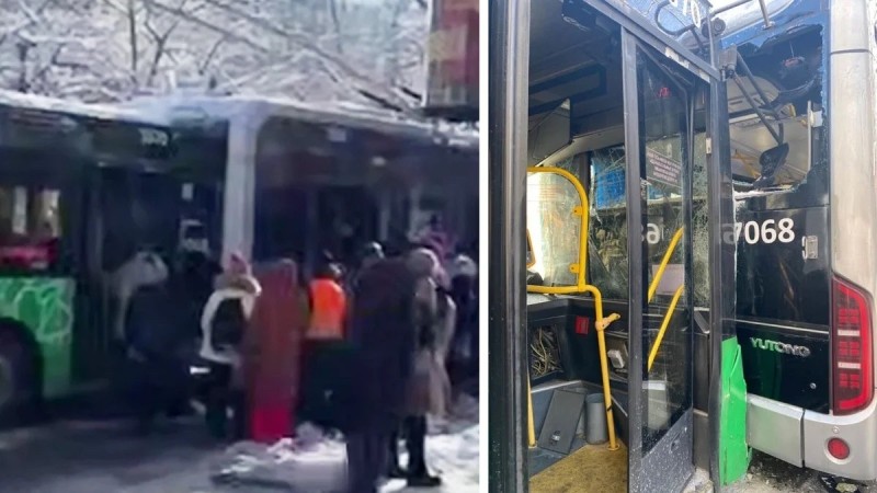 Алматыда автобус троллейбусқа соғып, адамдар зардап шекті