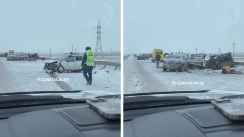 Астана-Павлодар тас жолында жеті көлік соқтығысты: Қаза тапқандар мен зардап шеккендер бар (видео)