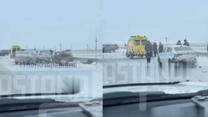 Астана маңында жеті көлік соқтығысып, 1 адам қаза тапты