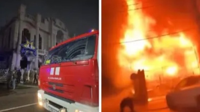 Таразда мейрамхана аумағында өрт шығып, 100 адам эвакуацияланды