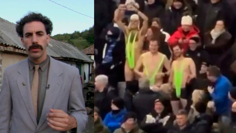 Астанада бельгиялық үш жанкүйер «Қайрат» – «Брюгге» ойынына Бораттың жасыл манкиниімен келді