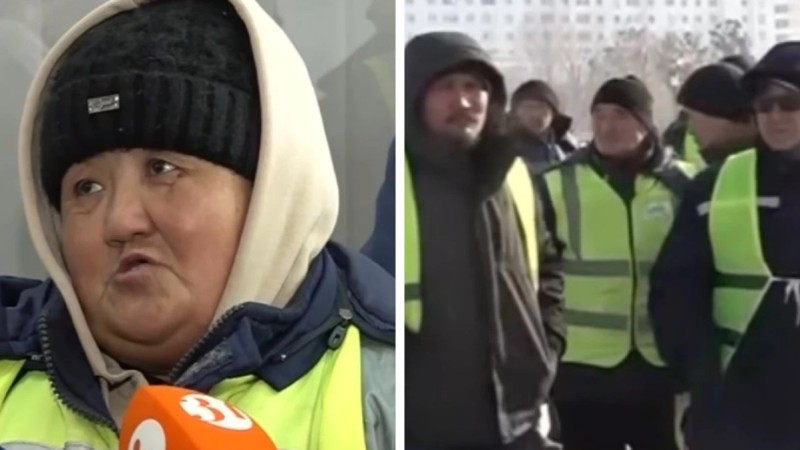"40 градус аязда жұмыс істейміз": Астанада жұмысшылар жаздан бері жалақының кешігетінін айтып әкімдік алдына жиналды