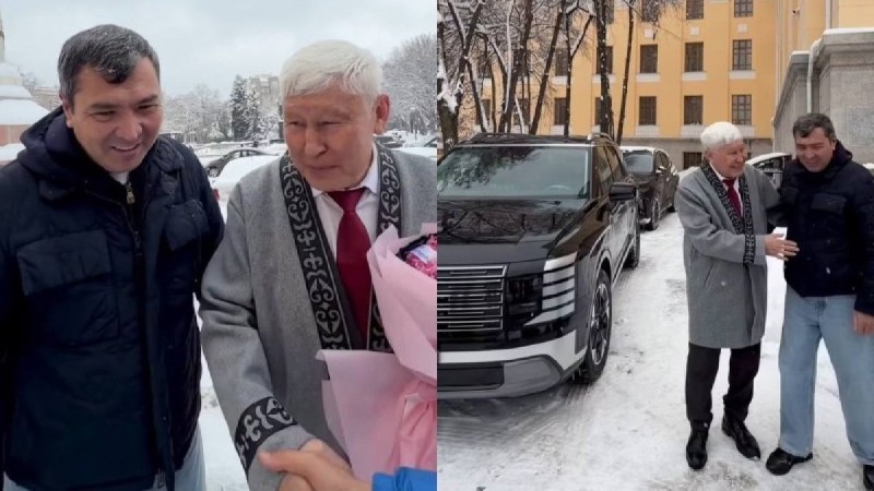 Асқар Жұмаділдаевқа 70 жасында танымал кәсіпкер су жаңа темір тұлпар сыйлады