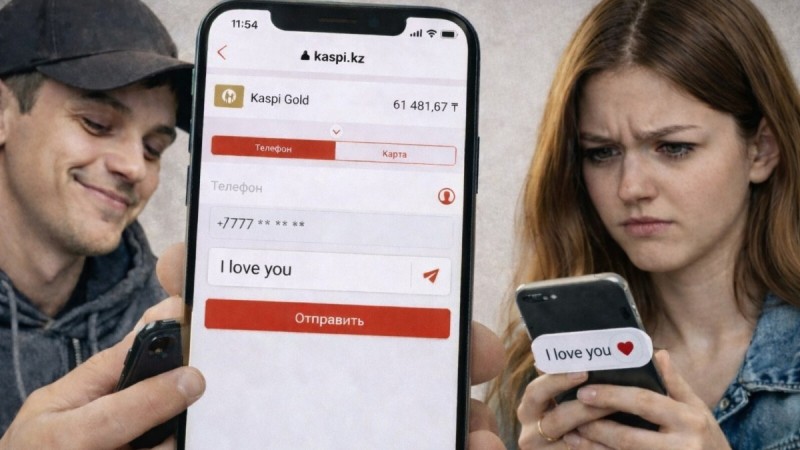 Алматы облысында «сүйген» қызына Kaspi.kz арқылы аз ақша салып, астына хат жазған жігіт сотталды