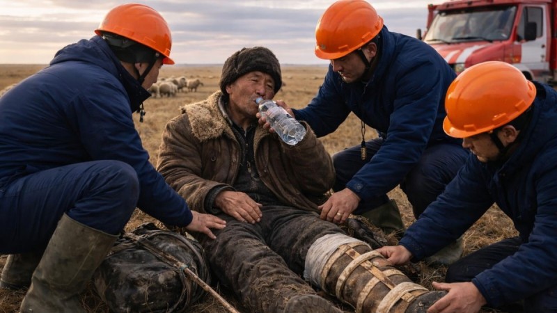 Аяғын сындырып алған малшы далада 5 күн бойы жатып қалған (ВИДЕО)