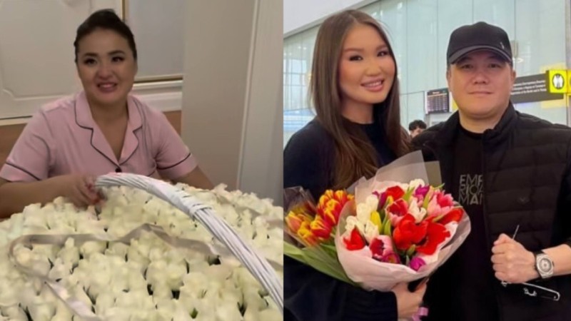Тұрсынбек Мөлдір Мұқанға 501 роза беріп жіберген (ВИДЕО)