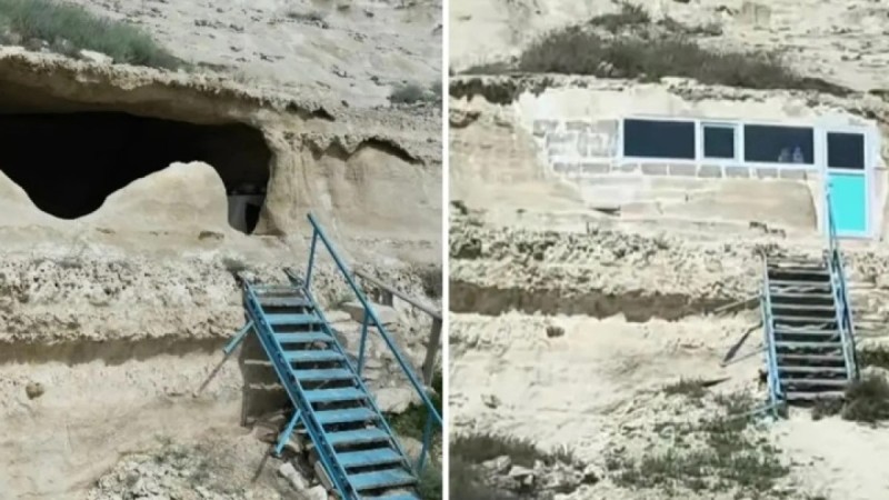 Маңғыстауда жерасты мешітіне белгісіз біреу пластик терезе орнатып кеткен